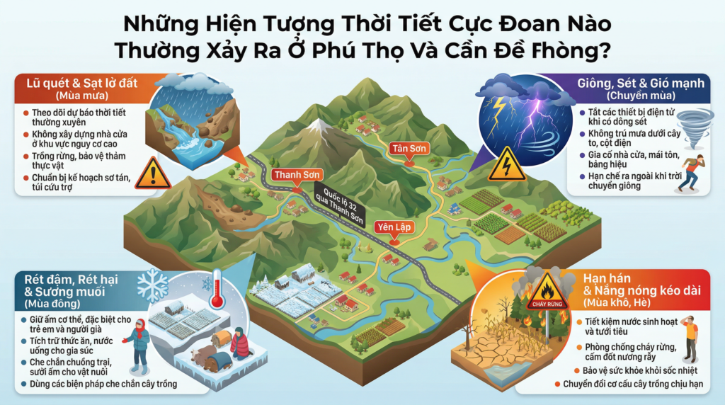 Những Hiện Tượng Thời Tiết Cực Đoan Nào Thường Xảy Ra Ở Phú Thọ Và Cần Đề Phòng?