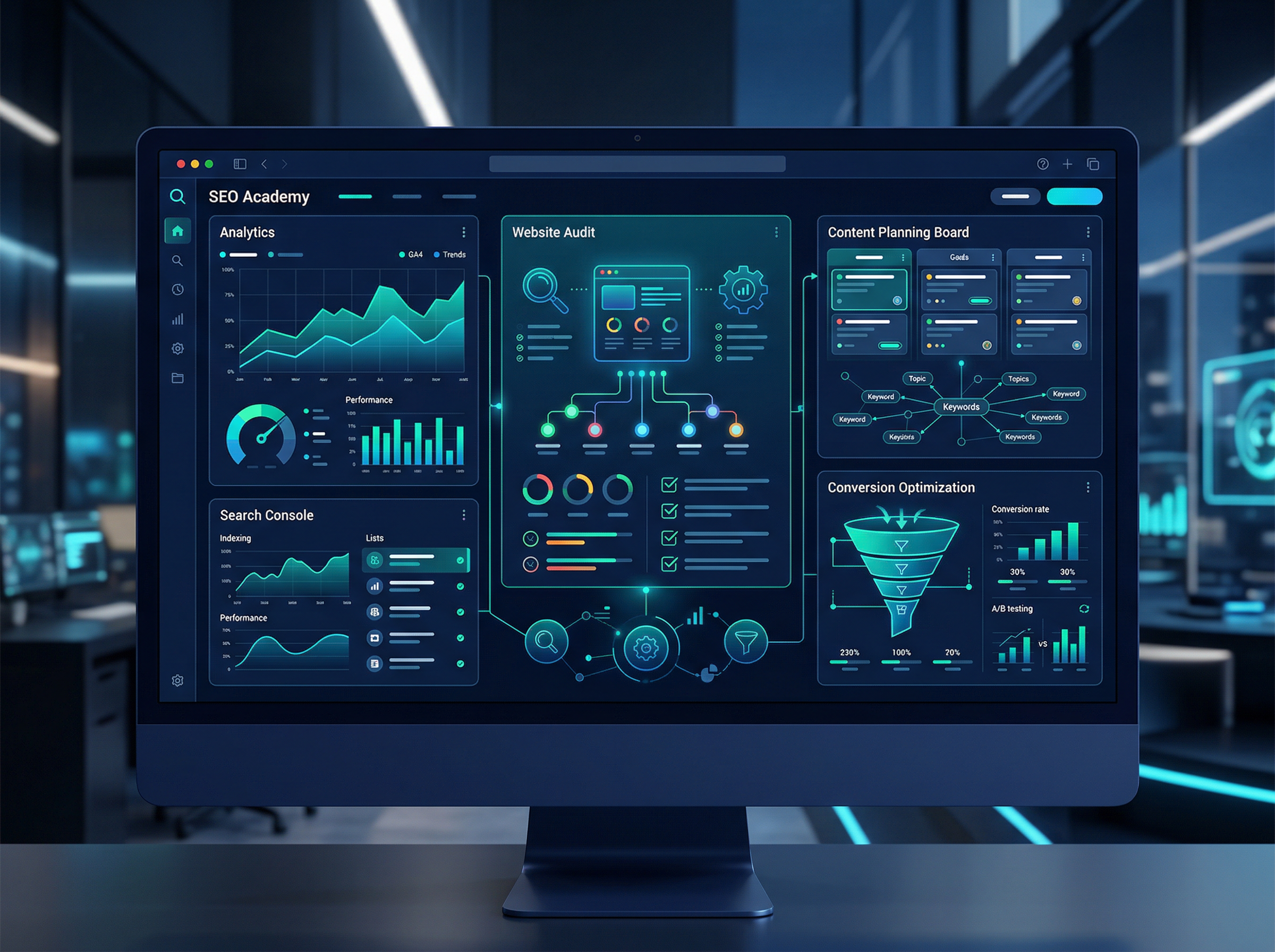 Dashboard audit website và SEO analytics