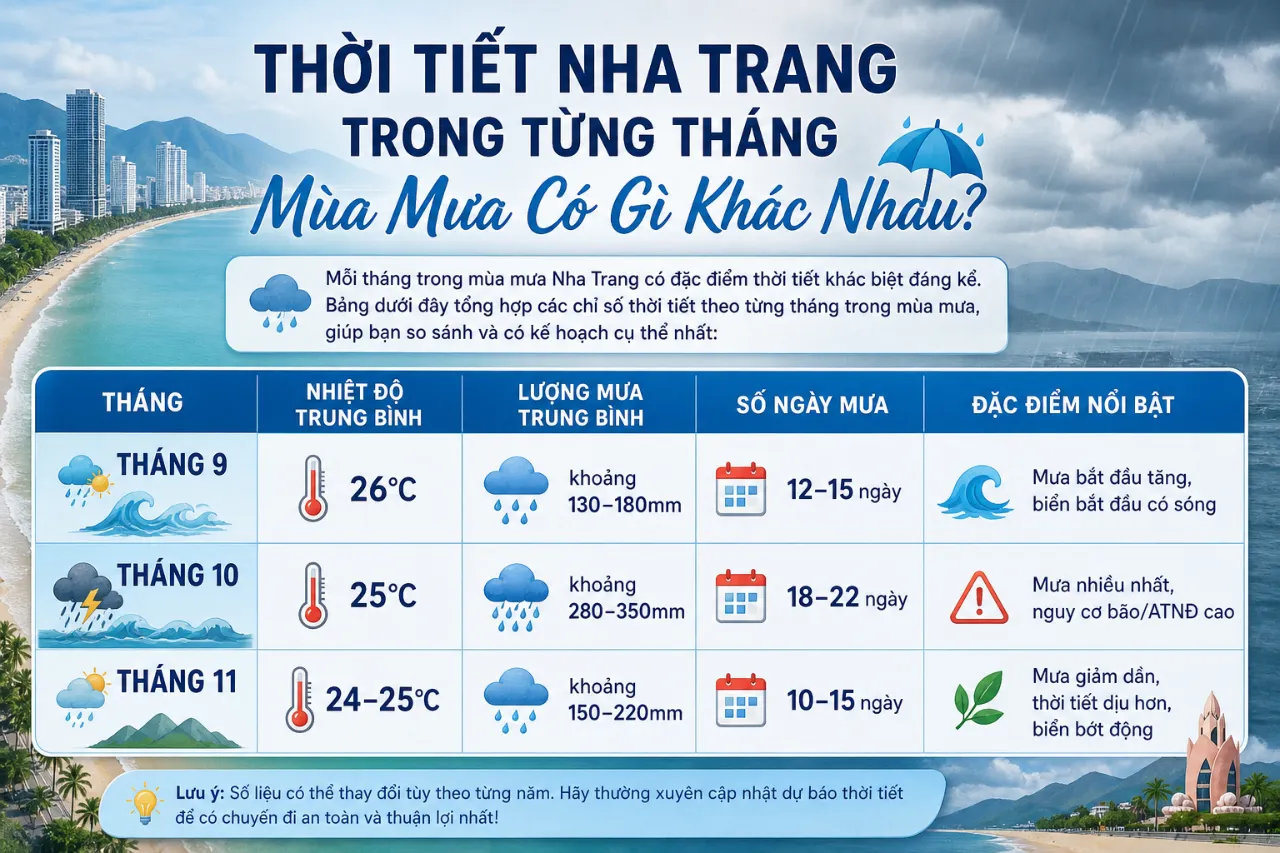 Thời Tiết Nha Trang Trong Từng Tháng Mùa Mưa Có Gì Khác Nhau?