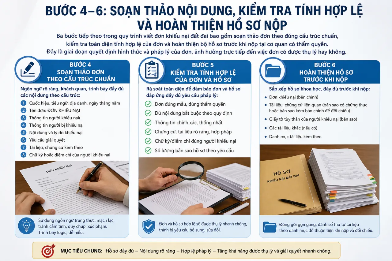 Bước 4–6: Soạn Thảo Nội Dung, Kiểm Tra Tính Hợp Lệ Và Hoàn Thiện Hồ Sơ Nộp