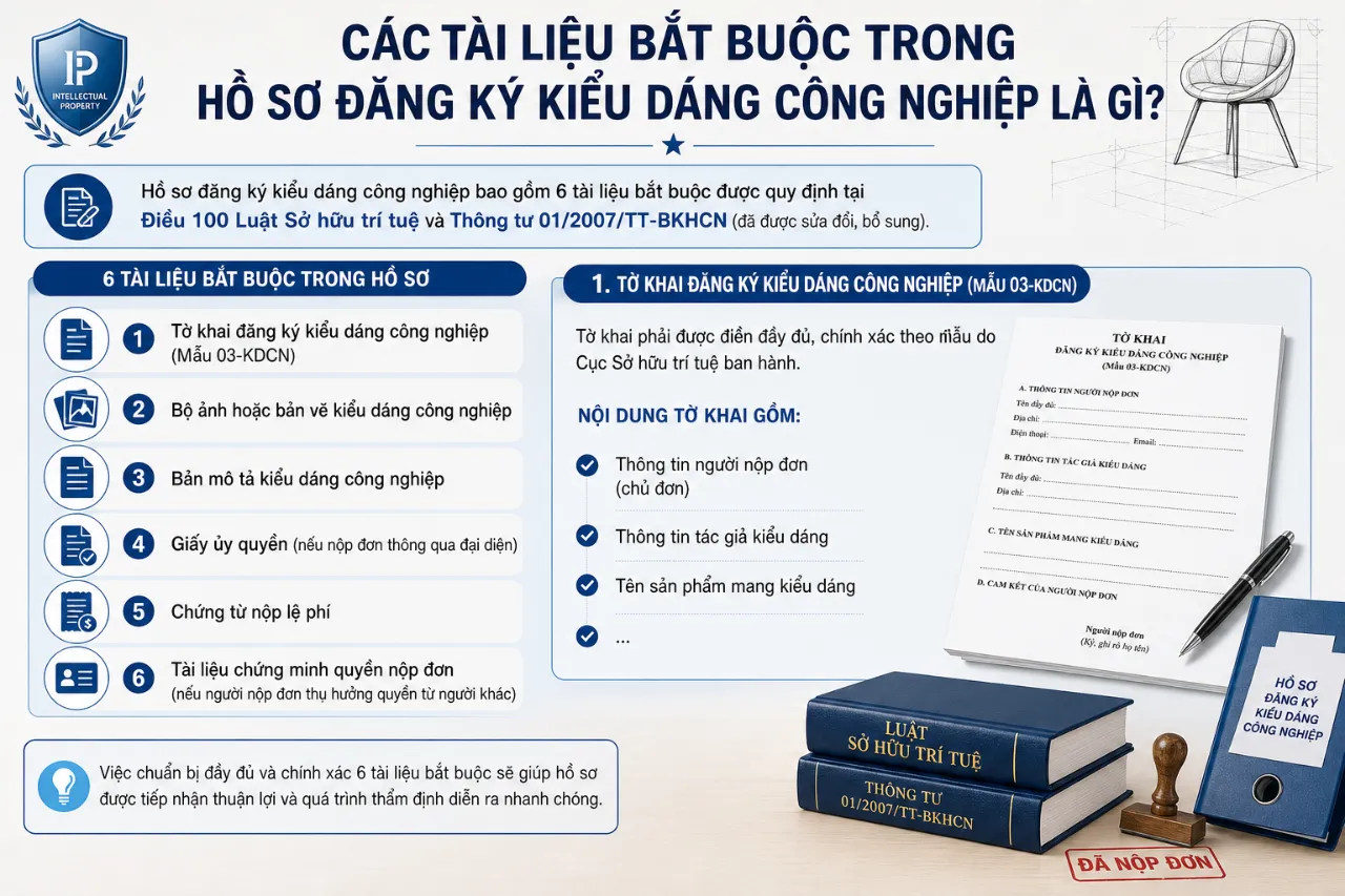 Các Tài Liệu Bắt Buộc Trong Hồ Sơ Đăng Ký Kiểu Dáng Công Nghiệp Là Gì?