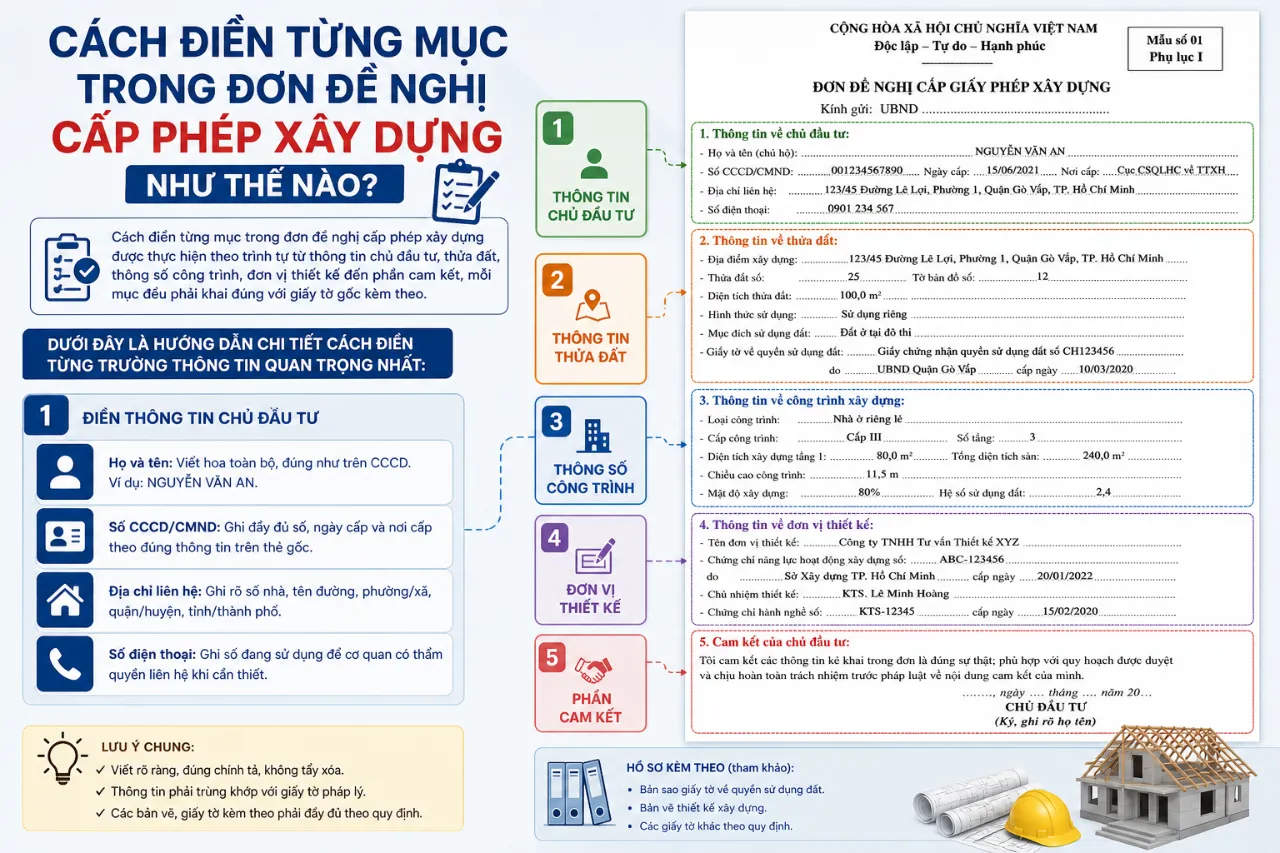 Cách Điền Từng Mục Trong Đơn Đề Nghị Cấp Phép Xây Dựng Như Thế Nào?