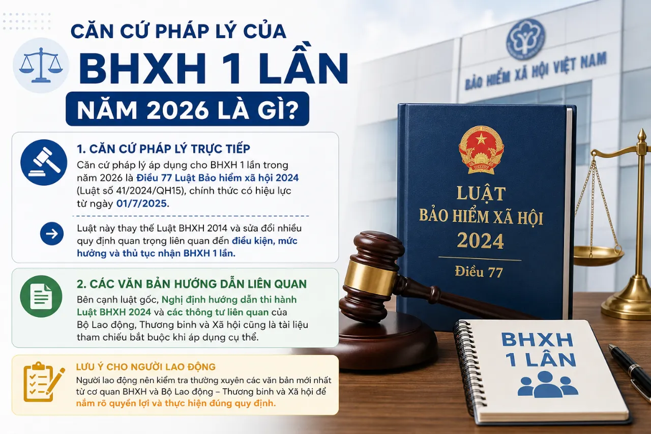 Căn cứ pháp lý của BHXH 1 lần năm 2026 là gì?