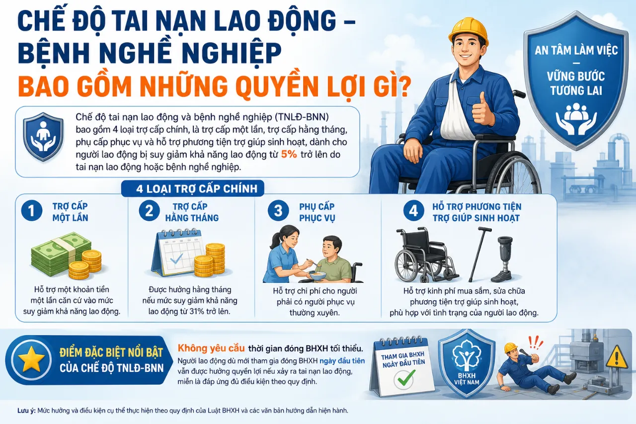 Chế Độ Tai Nạn Lao Động – Bệnh Nghề Nghiệp Bao Gồm Những Quyền Lợi Gì?