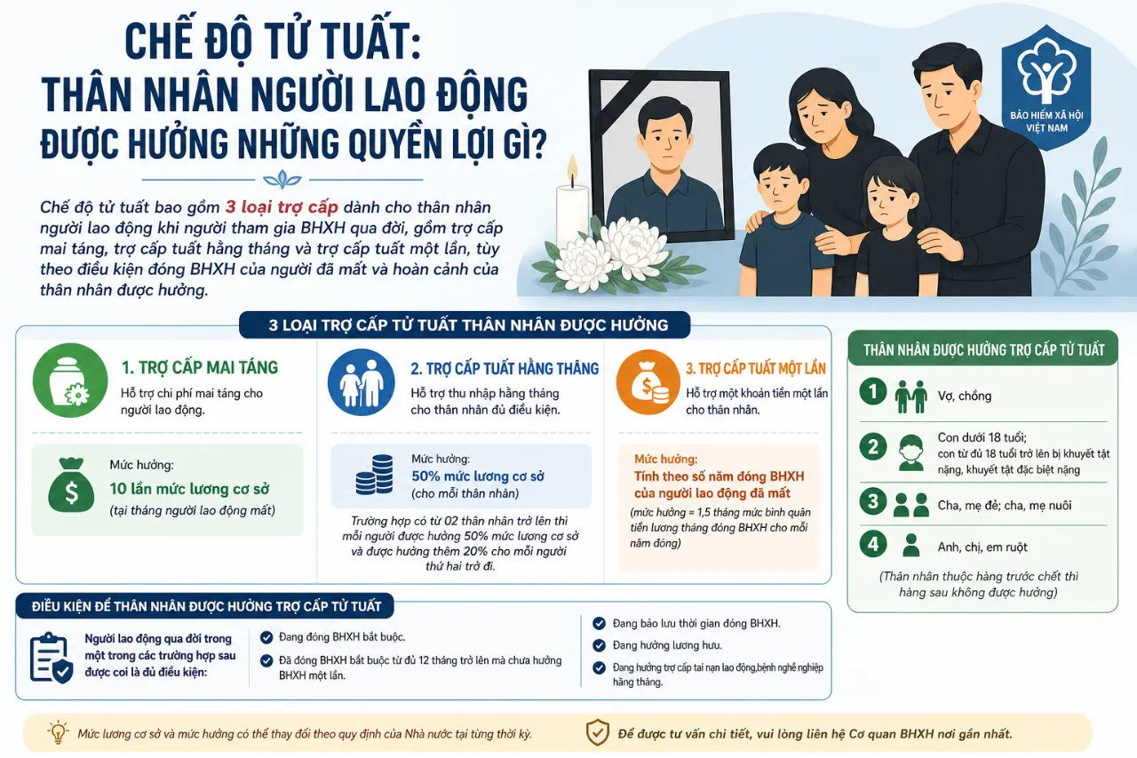 Chế Độ Tử Tuất: Thân Nhân Người Lao Động Được Hưởng Những Quyền Lợi Gì?