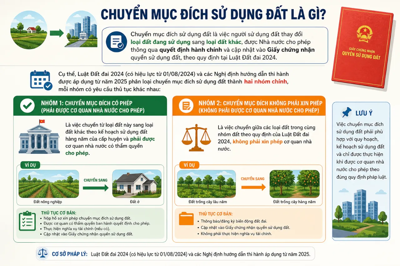 Hướng Dẫn Chuyển Mục Đích Sử Dụng Đất: Điều Kiện, Hồ Sơ, Thủ Tục và Chi Phí Mới Nhất 2025