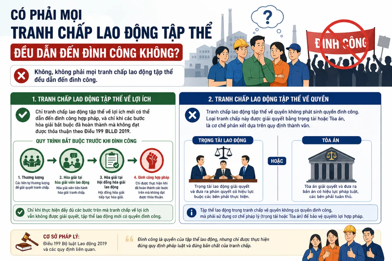 Có Phải Mọi Tranh Chấp Lao Động Tập Thể Đều Dẫn Đến Đình Công Không?