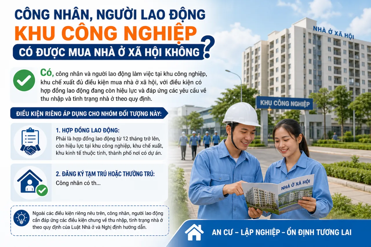 Công nhân, người lao động khu công nghiệp có được mua nhà ở xã hội không?
