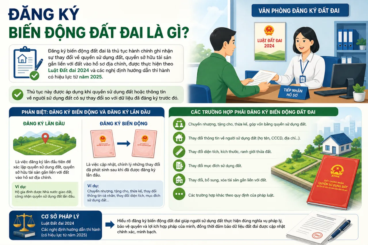 Thủ Tục Đăng Ký Biến Động Đất Đai: Hồ Sơ, Quy Trình & Thời Hạn Nộp Mới Nhất 2025