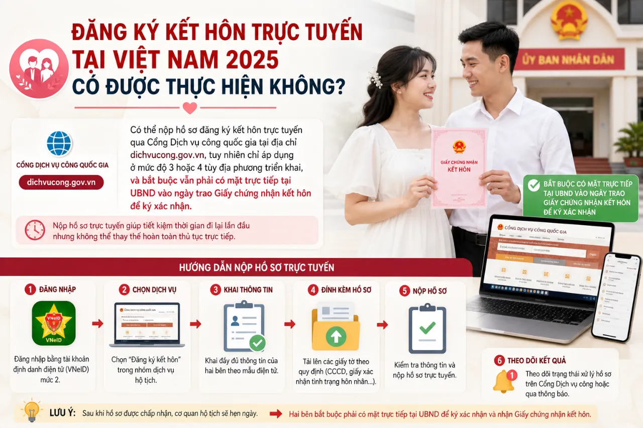 Đăng Ký Kết Hôn Trực Tuyến Tại Việt Nam 2025 Có Được Thực Hiện Không?