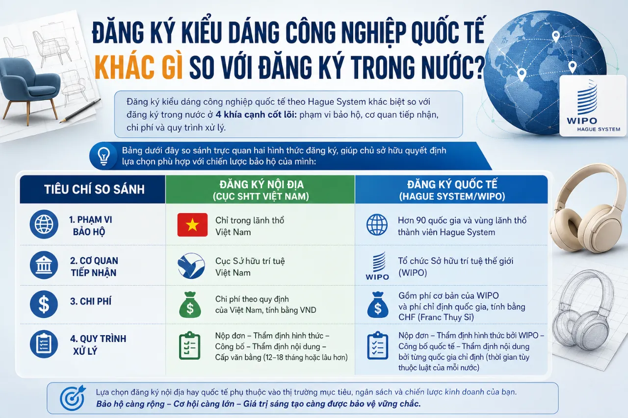 Đăng Ký Kiểu Dáng Công Nghiệp Quốc Tế Khác Gì So Với Đăng Ký Trong Nước?