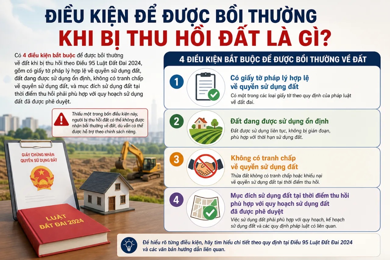 Điều Kiện Để Được Bồi Thường Khi Bị Thu Hồi Đất Là Gì?