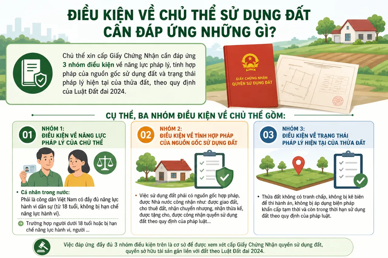 Điều Kiện Về Chủ Thể Sử Dụng Đất Cần Đáp Ứng Những Gì?