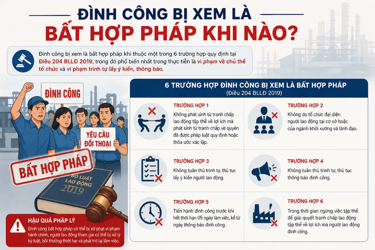 Đình Công Bị Xem Là Bất Hợp Pháp Khi Nào?