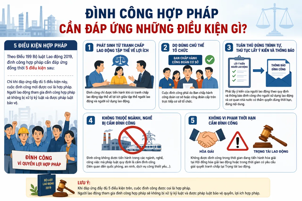 Đình Công Hợp Pháp Cần Đáp Ứng Những Điều Kiện Gì?