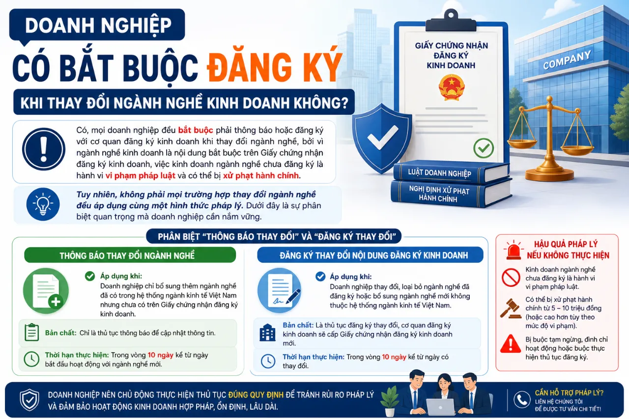 Doanh Nghiệp Có Bắt Buộc Đăng Ký Khi Thay Đổi Ngành Nghề Kinh Doanh Không?