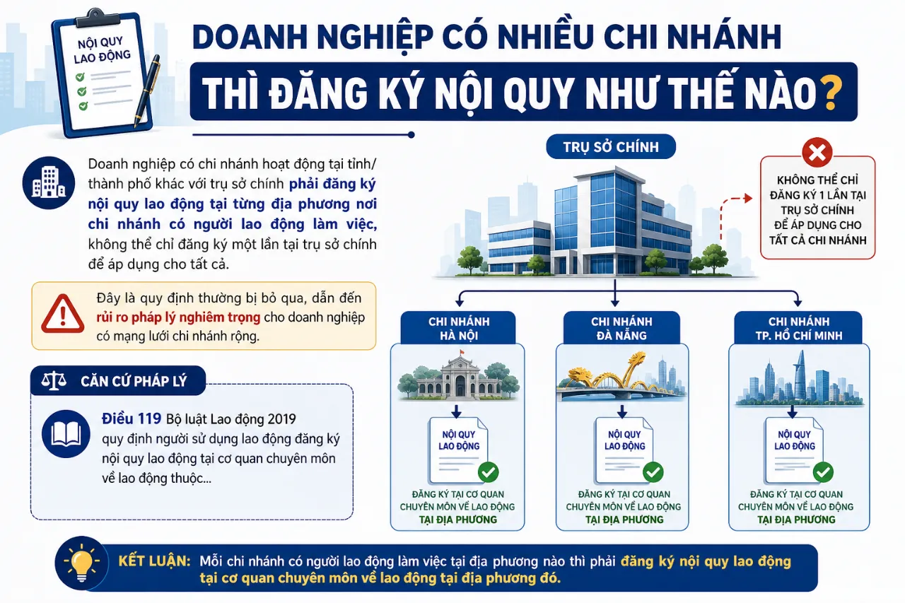 Doanh Nghiệp Có Nhiều Chi Nhánh Thì Đăng Ký Nội Quy Như Thế Nào?