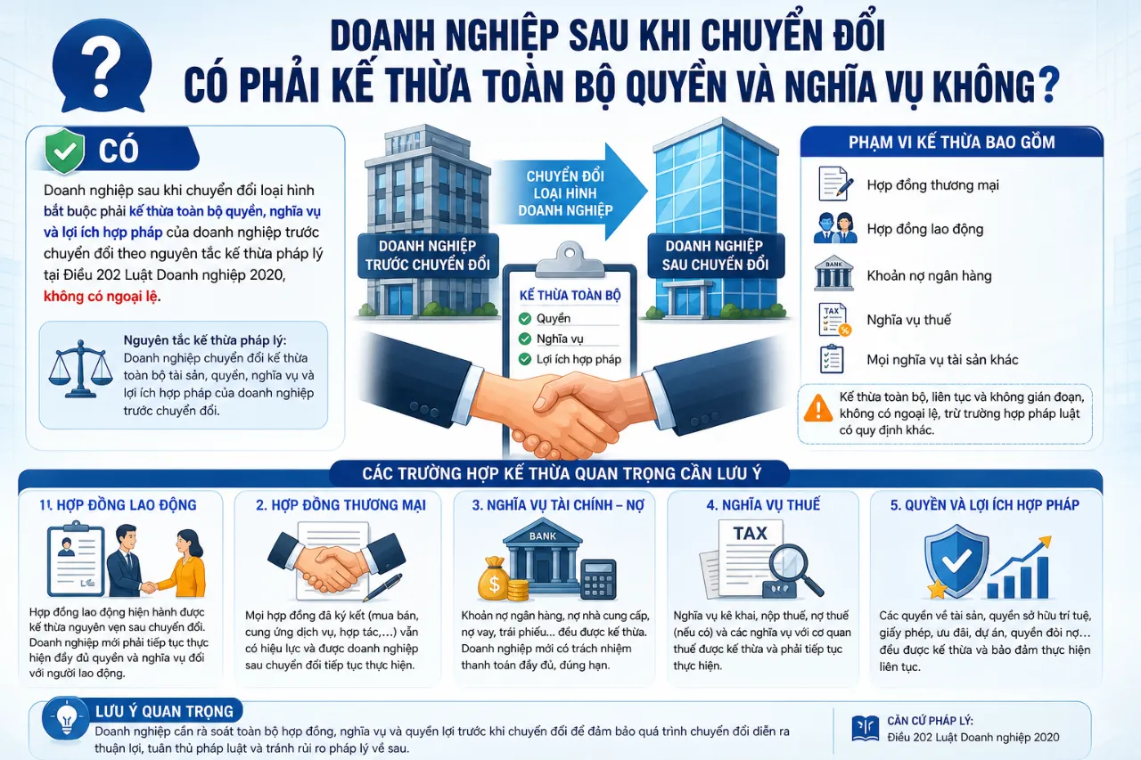 Doanh Nghiệp Sau Khi Chuyển Đổi Có Phải Kế Thừa Toàn Bộ Quyền Và Nghĩa Vụ Không?