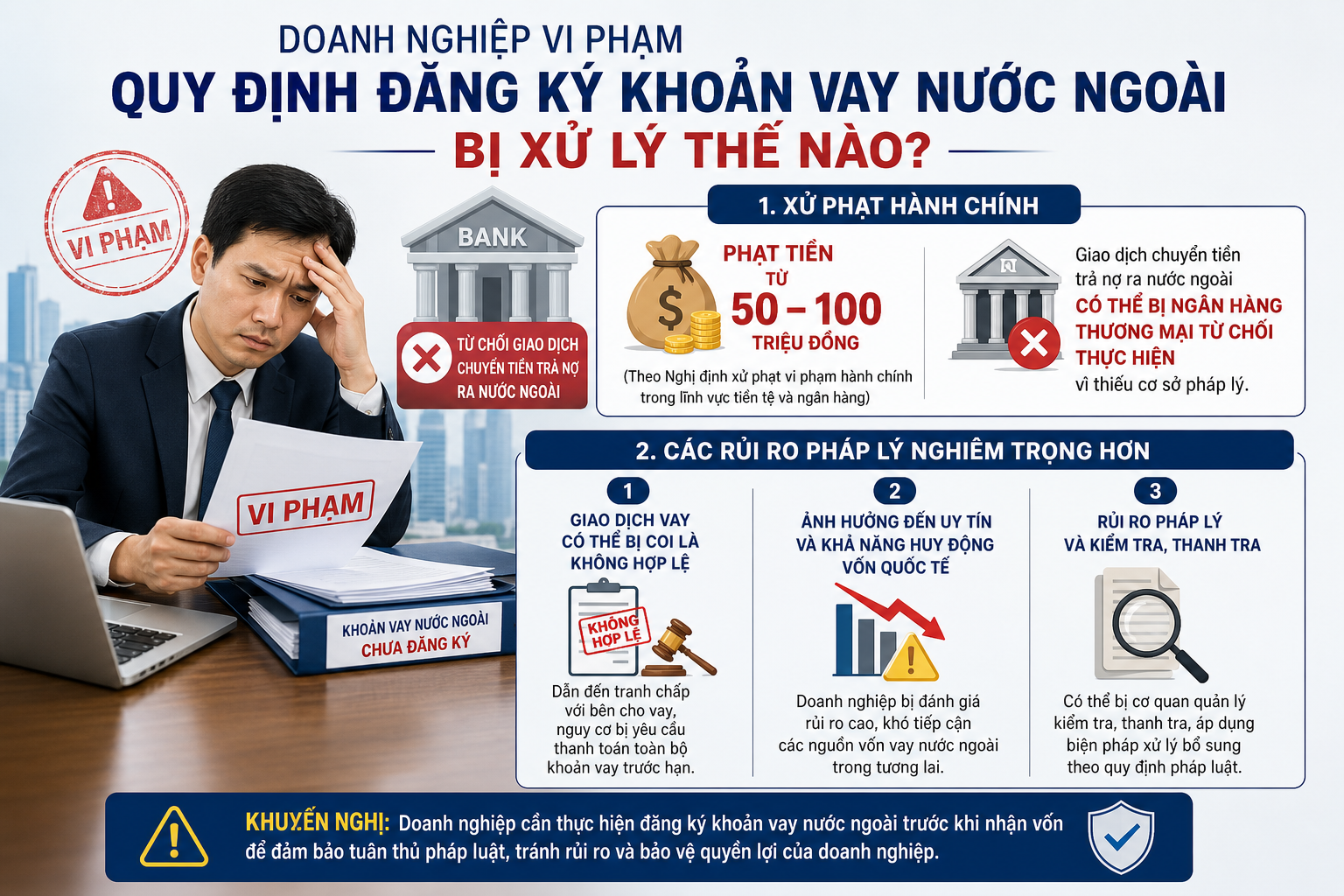 Doanh nghiệp vi phạm quy định đăng ký khoản vay nước ngoài bị xử lý thế nào?