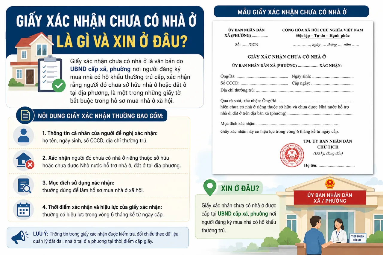 Giấy xác nhận chưa có nhà ở là gì và xin ở đâu?