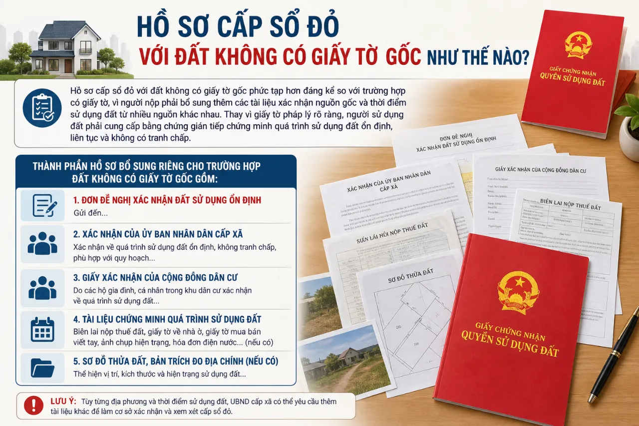 Hồ Sơ Cấp Sổ Đỏ Với Đất Không Có Giấy Tờ Gốc Khác Như Thế Nào?