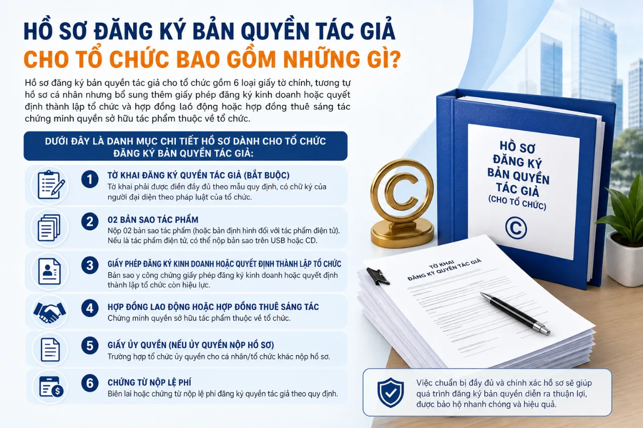 Hồ Sơ Đăng Ký Bản Quyền Tác Giả Cho Tổ Chức Bao Gồm Những Gì?