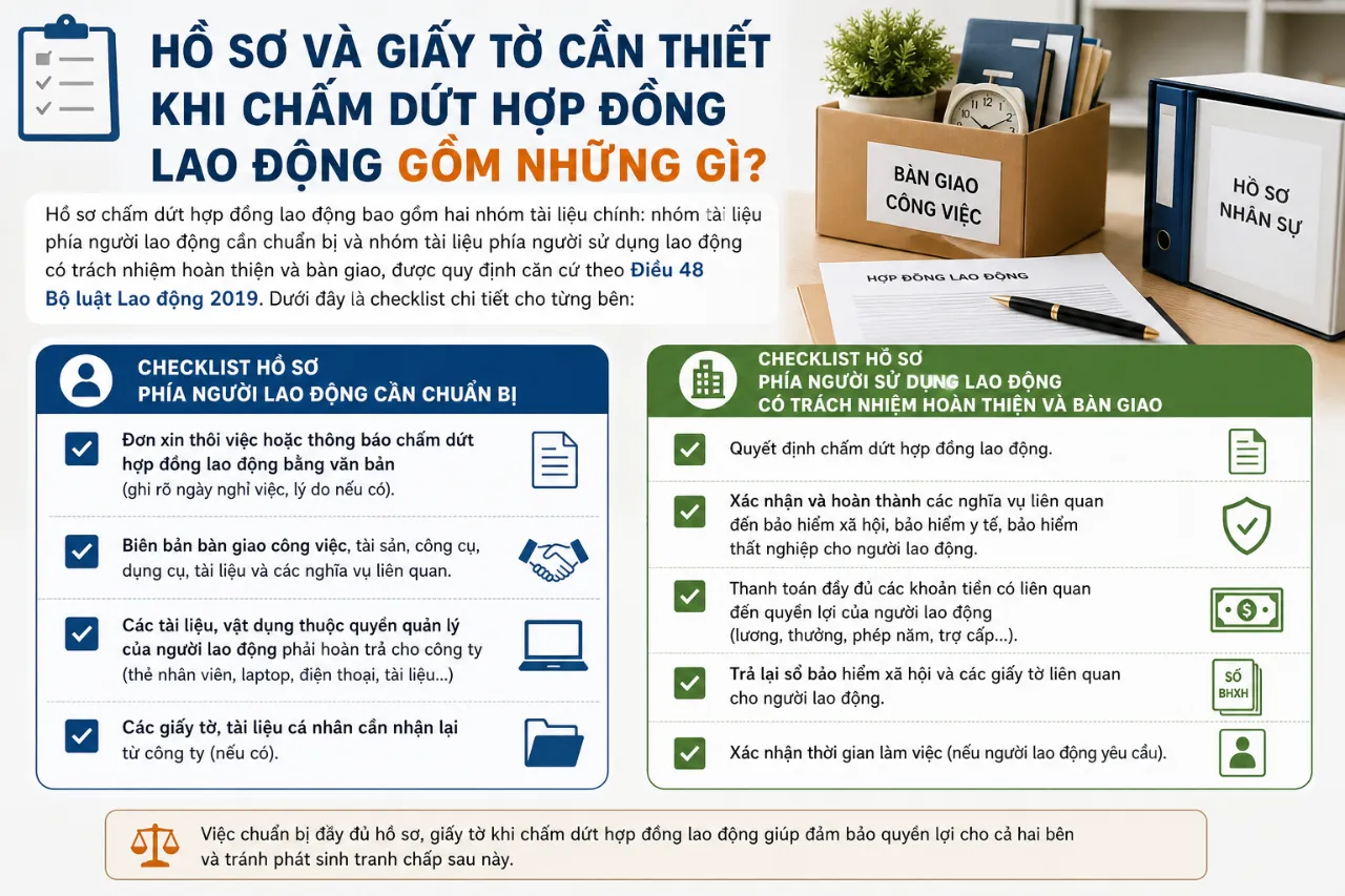 Hồ Sơ Và Giấy Tờ Cần Thiết Khi Chấm Dứt Hợp Đồng Lao Động Gồm Những Gì?