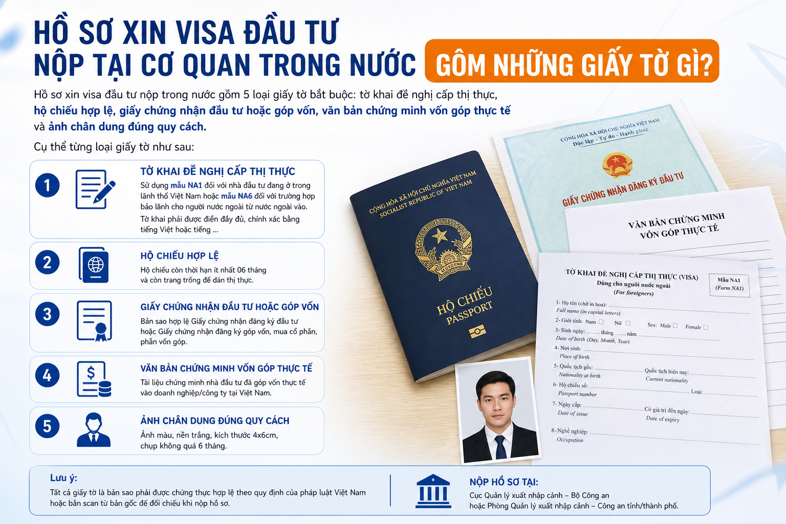 Hồ Sơ Xin Visa Đầu Tư Nộp Tại Cơ Quan Trong Nước Gồm Những Giấy Tờ Gì?