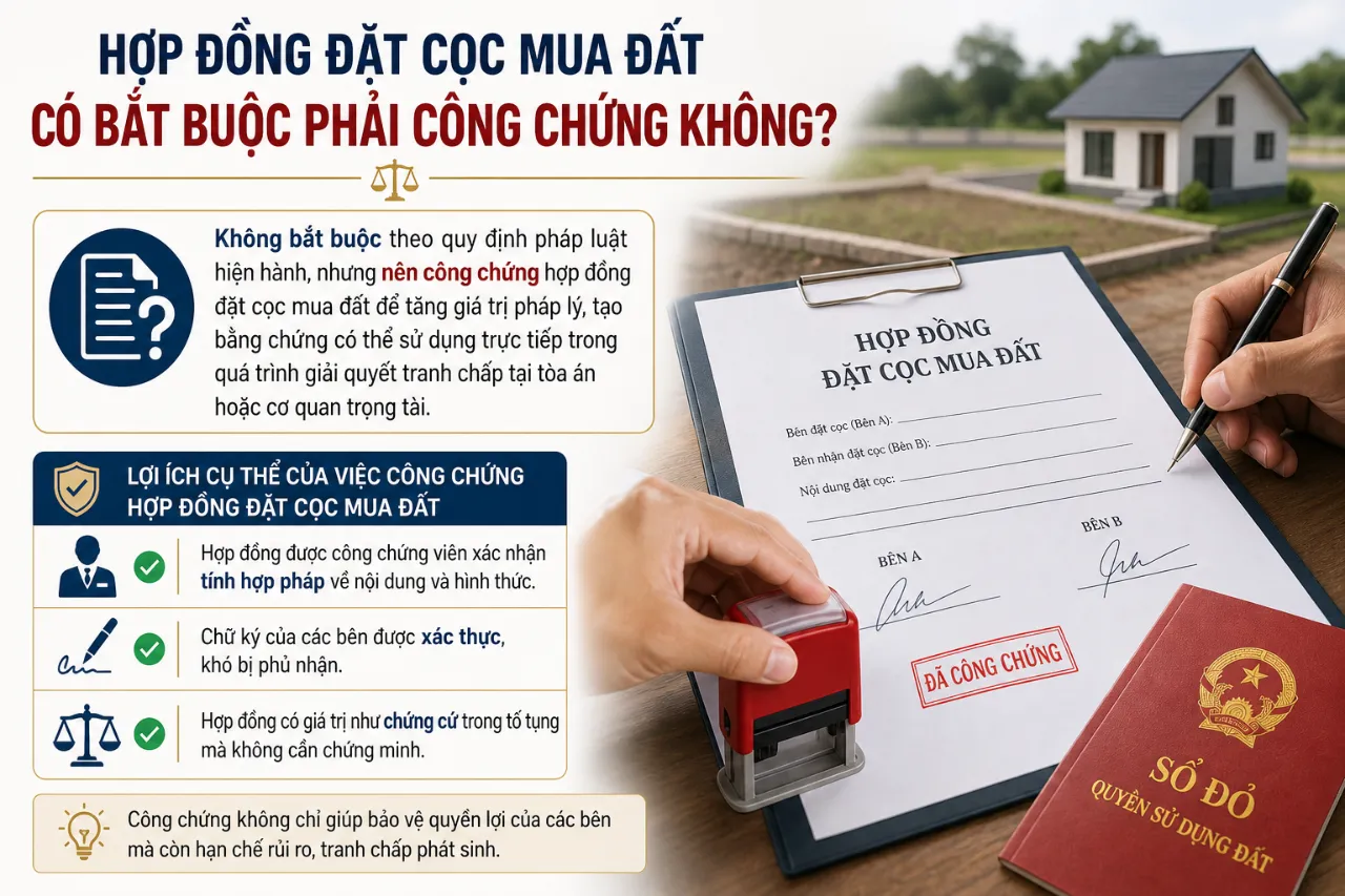 Hợp Đồng Đặt Cọc Mua Đất Có Bắt Buộc Phải Công Chứng Không?