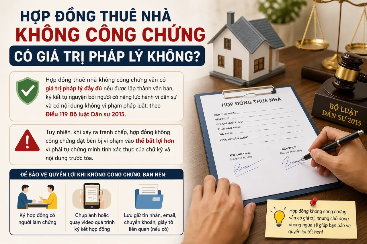 Hợp Đồng Thuê Nhà Không Công Chứng Có Giá Trị Pháp Lý Không?