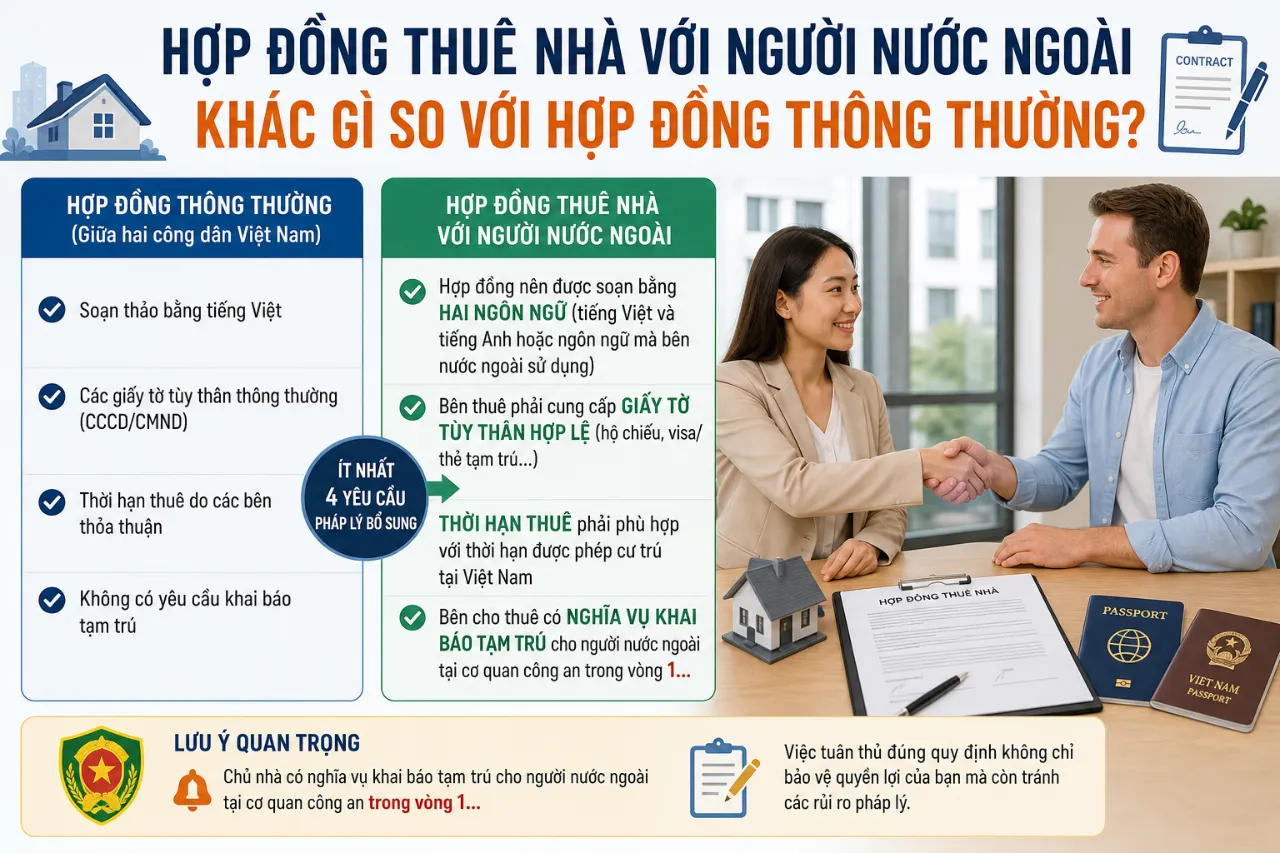 Hợp Đồng Thuê Nhà Với Người Nước Ngoài Khác Gì So Với Hợp Đồng Thông Thường?