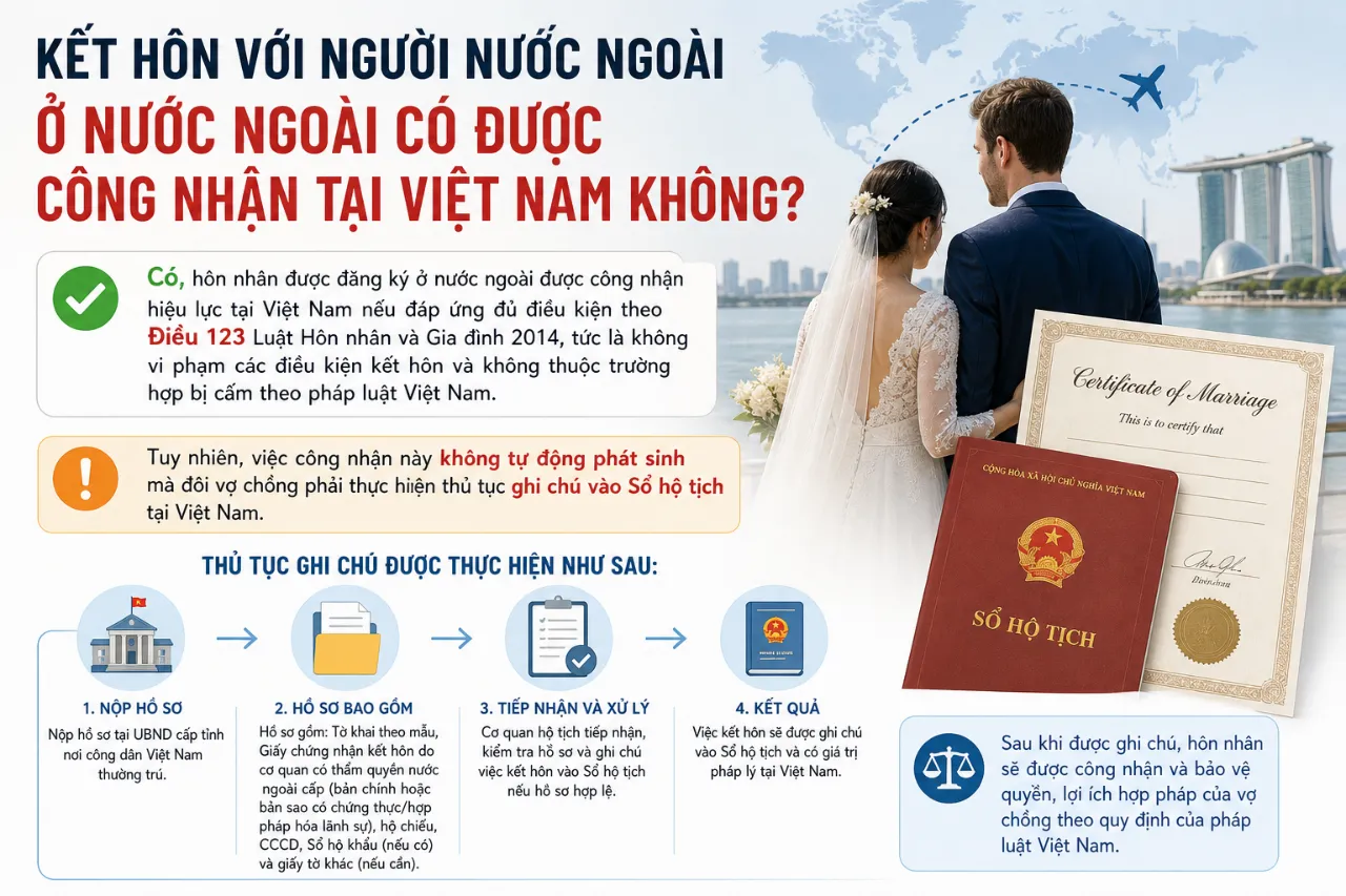 Kết Hôn Với Người Nước Ngoài Ở Nước Ngoài Có Được Công Nhận Tại Việt Nam Không?