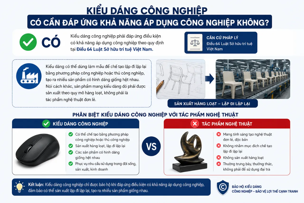 Kiểu Dáng Công Nghiệp Có Cần Đáp Ứng Khả Năng Áp Dụng Công Nghiệp Không?