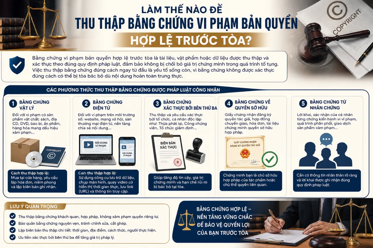 Làm Thế Nào Để Thu Thập Bằng Chứng Vi Phạm Bản Quyền Hợp Lệ Trước Tòa?