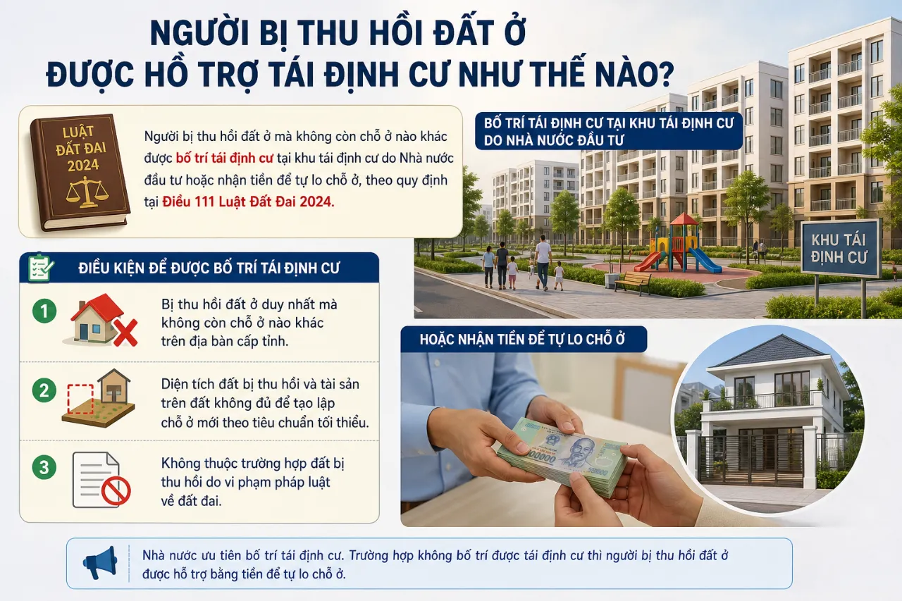 Người Bị Thu Hồi Đất Ở Được Hỗ Trợ Tái Định Cư Như Thế Nào?