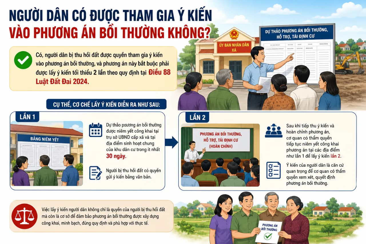 Người Dân Có Được Tham Gia Ý Kiến Vào Phương Án Bồi Thường Không?