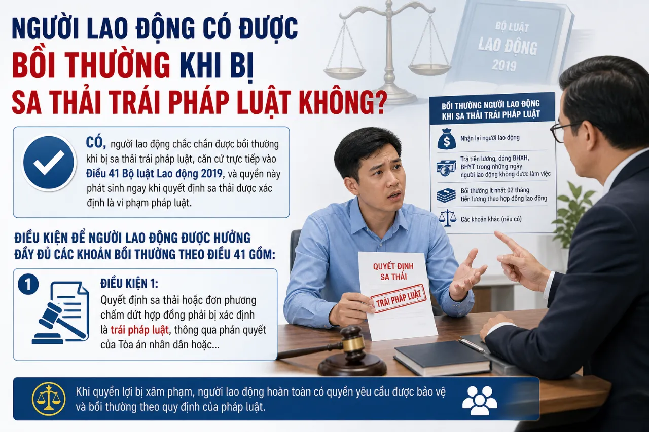 Người Lao Động Có Được Bồi Thường Khi Bị Sa Thải Trái Pháp Luật Không?