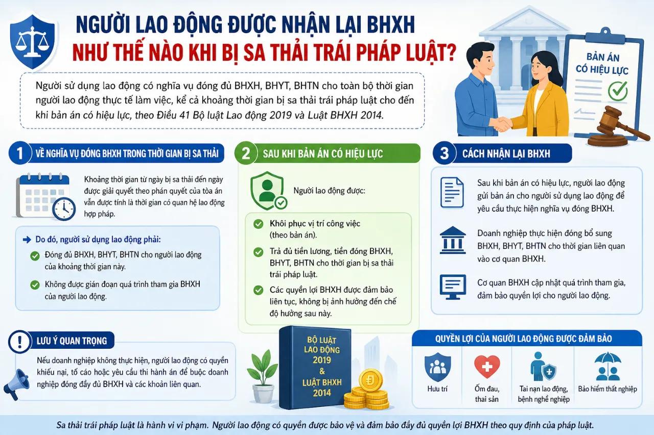 Người Lao Động Được Nhận Lại BHXH Như Thế Nào Khi Bị Sa Thải Trái Pháp Luật?