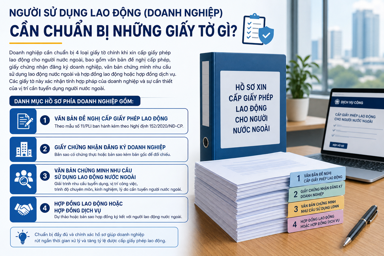 Người sử dụng lao động (doanh nghiệp) cần chuẩn bị những giấy tờ gì?