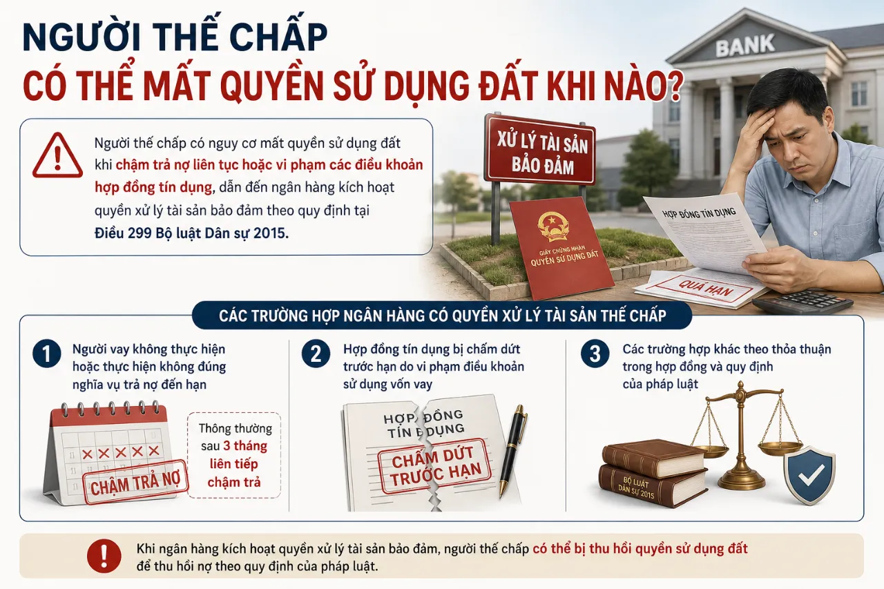 Người thế chấp có thể mất quyền sử dụng đất khi nào?