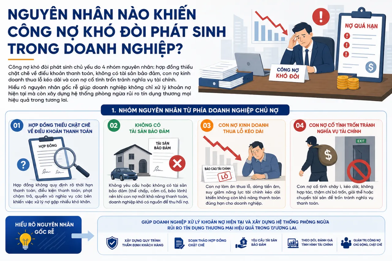 Nguyên Nhân Nào Khiến Công Nợ Khó Đòi Phát Sinh Trong Doanh Nghiệp?