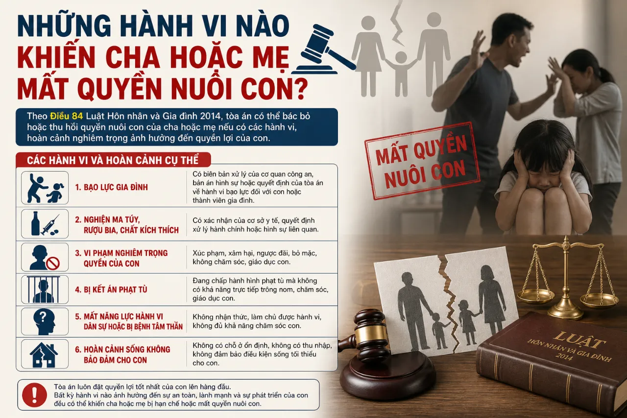 Những Hành Vi Nào Khiến Cha Hoặc Mẹ Mất Quyền Nuôi Con?