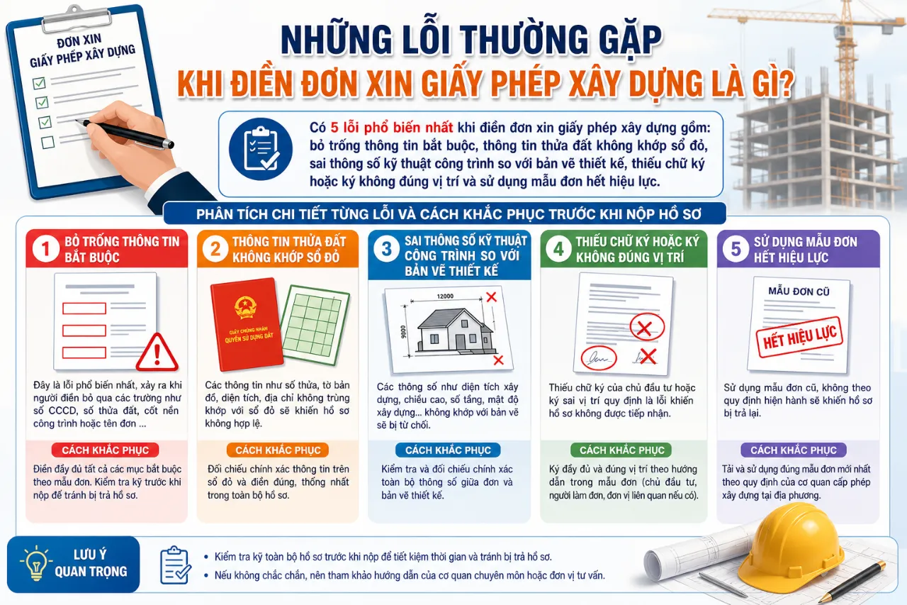 Những Lỗi Thường Gặp Khi Điền Đơn Xin Giấy Phép Xây Dựng Là Gì?