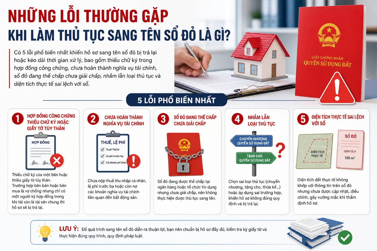 Những Lỗi Thường Gặp Khi Làm Thủ Tục Sang Tên Sổ Đỏ Là Gì?