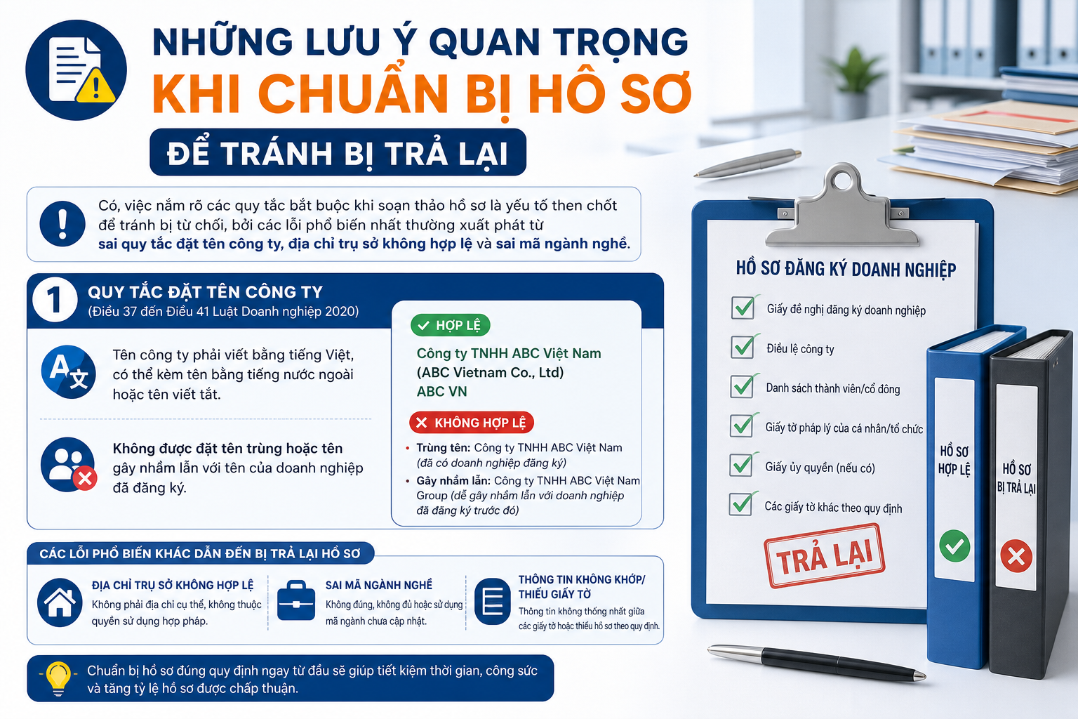 Những Lưu Ý Quan Trọng Khi Chuẩn Bị Hồ Sơ Để Tránh Bị Trả Lại