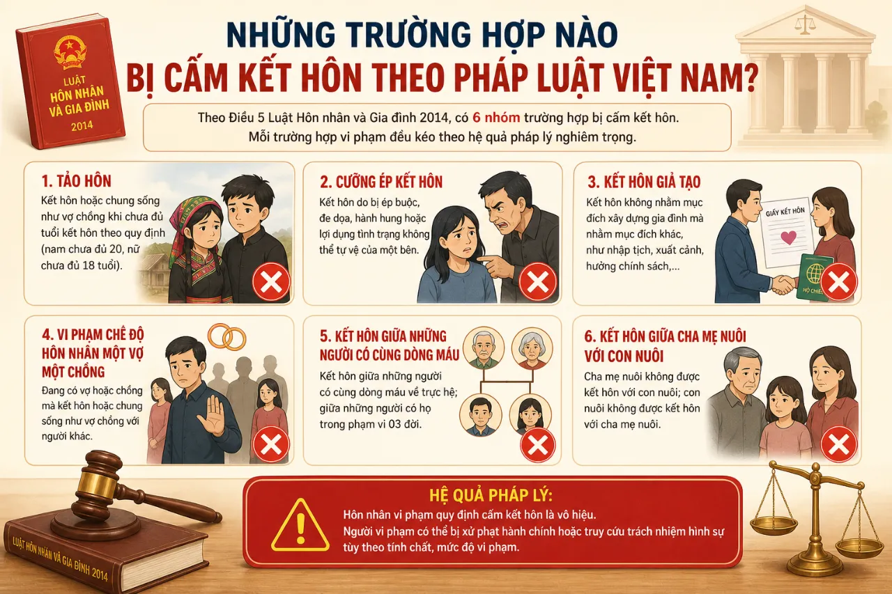 Những Trường Hợp Nào Bị Cấm Kết Hôn Theo Pháp Luật Việt Nam?