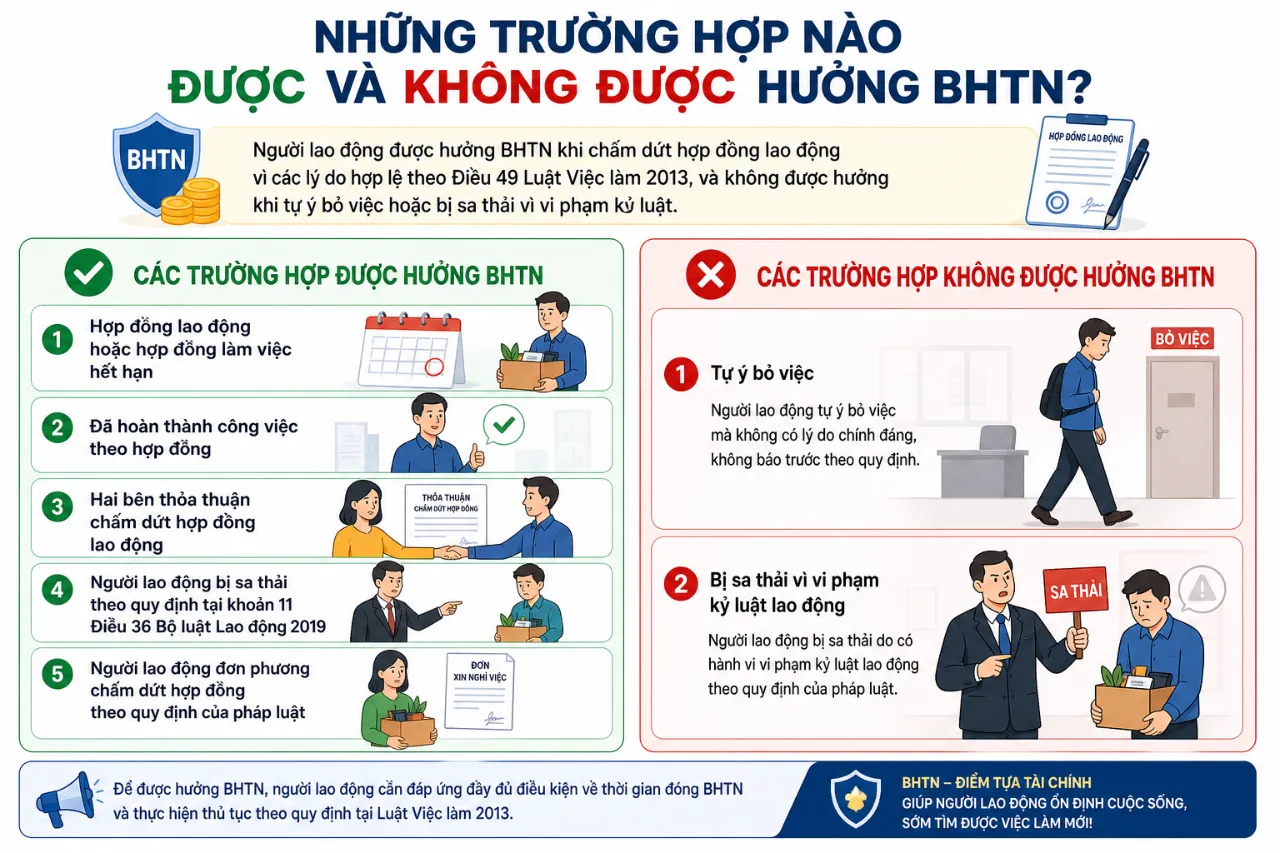 Những Trường Hợp Nào Được Và Không Được Hưởng BHTN?