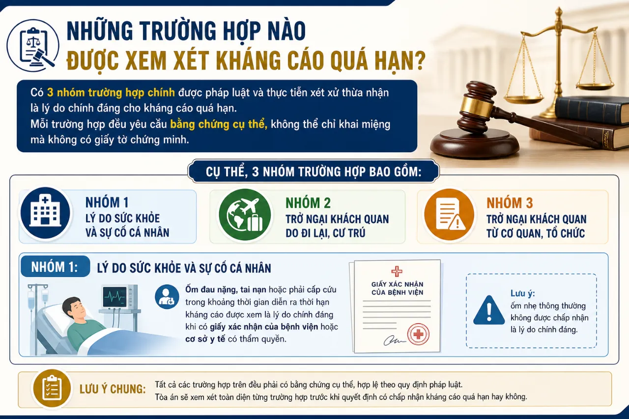 Những trường hợp nào được xem xét kháng cáo quá hạn?