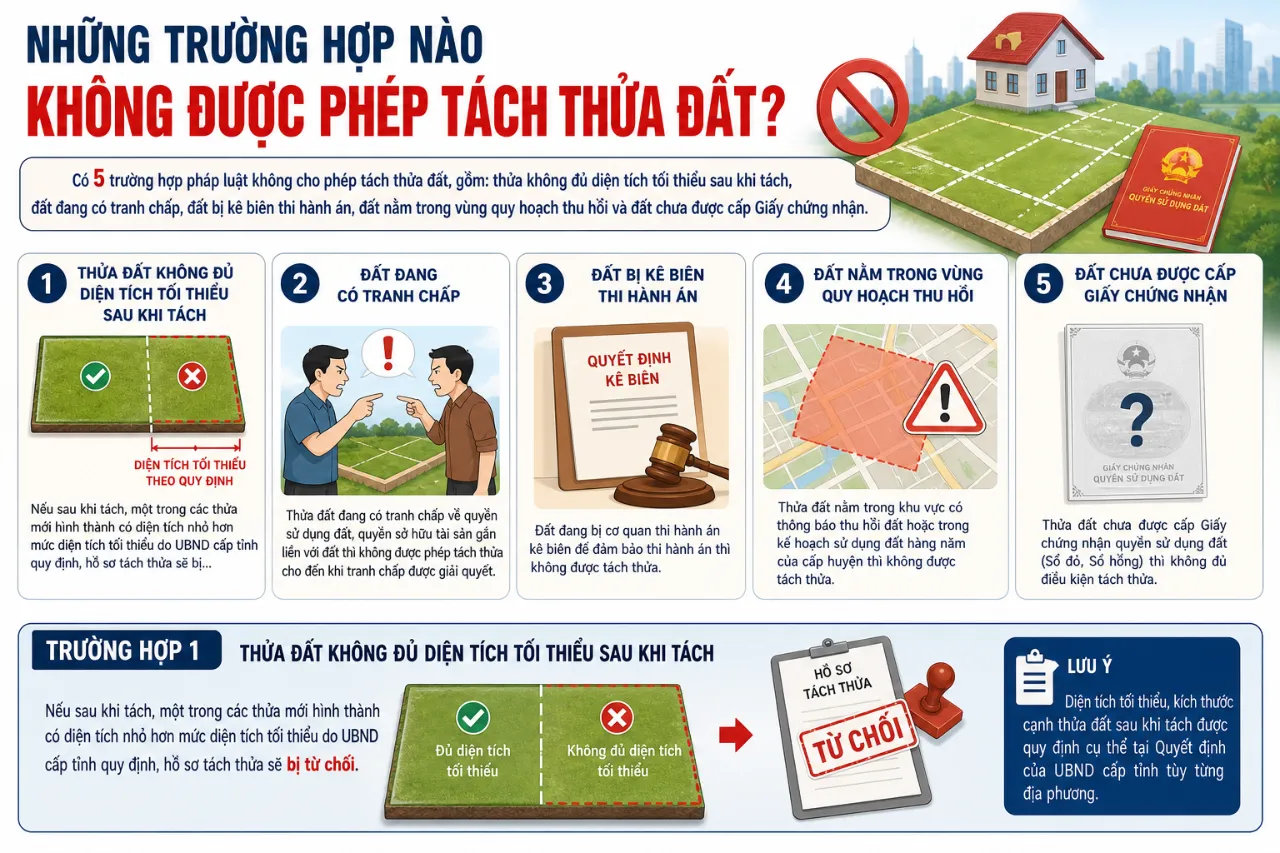 Những Trường Hợp Nào Không Được Phép Tách Thửa Đất?