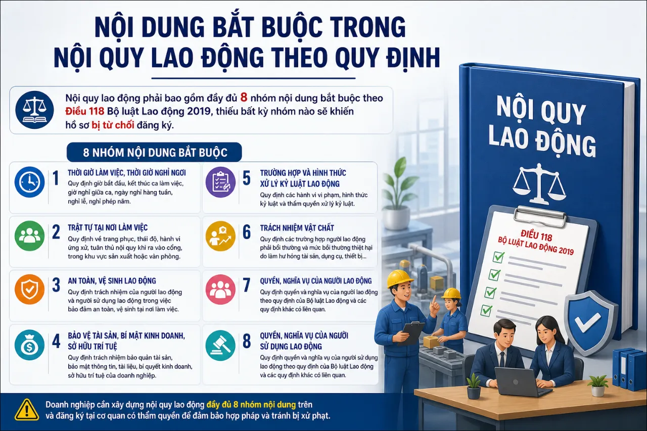 Nội Dung Bắt Buộc Trong Nội Quy Lao Động Theo Quy Định